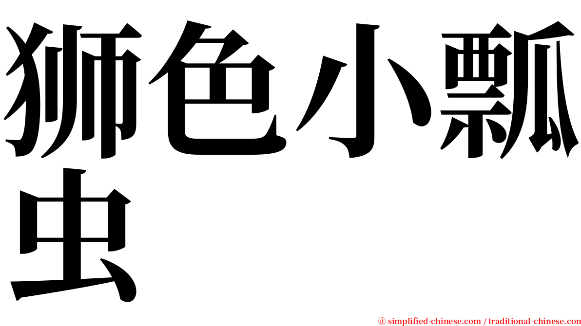 狮色小瓢虫 serif font