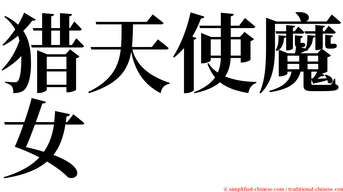 猎天使魔女 serif font