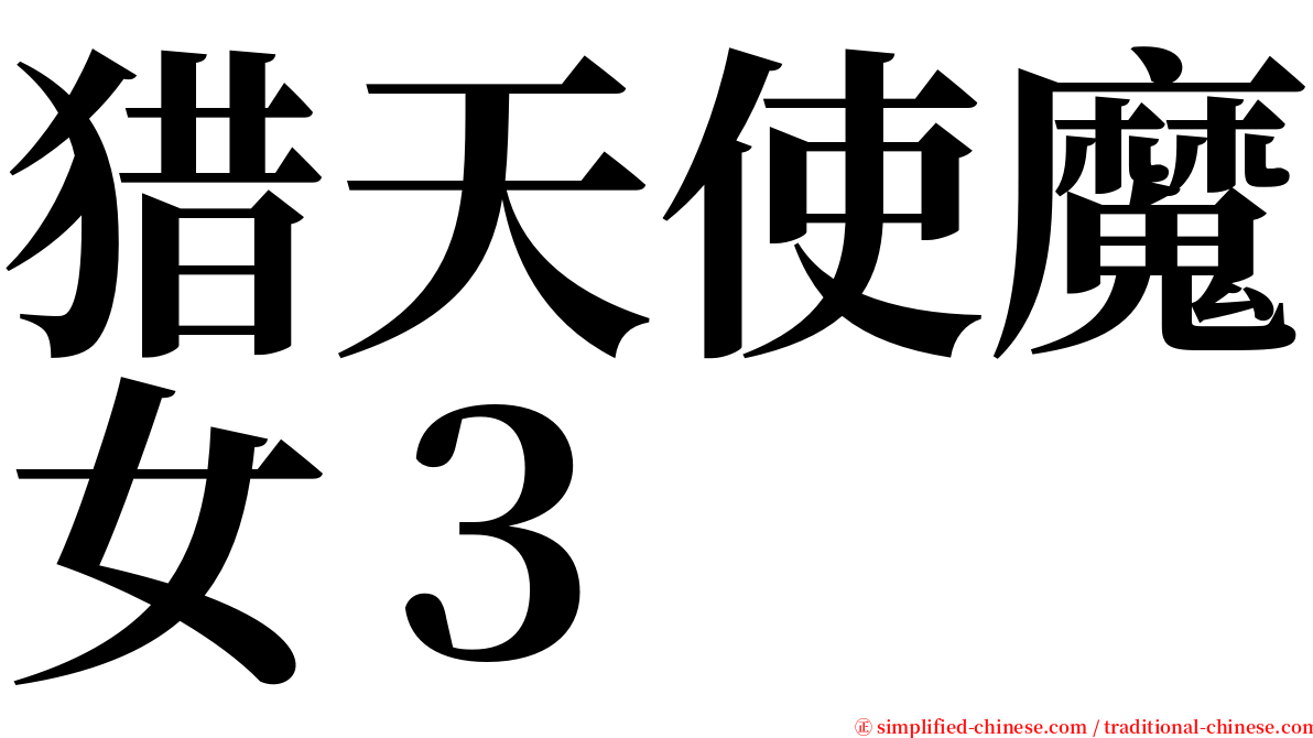 猎天使魔女３ serif font