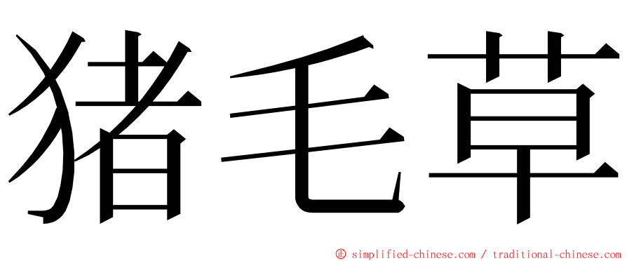 猪毛草 ming font