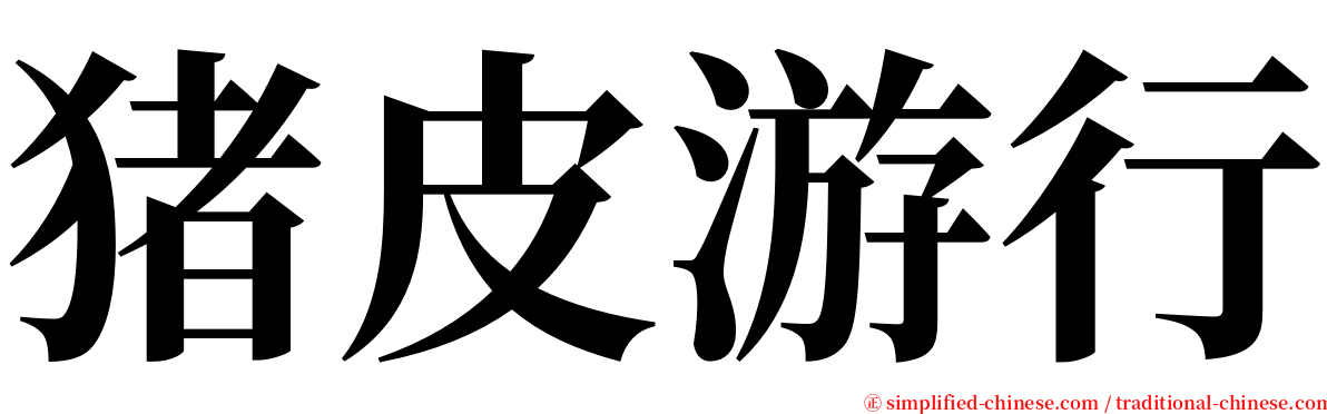 猪皮游行 serif font