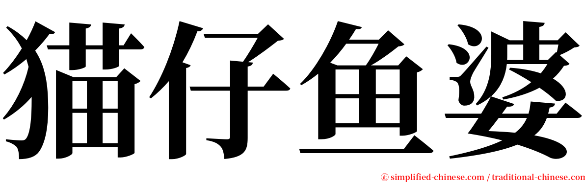 猫仔鱼婆 serif font