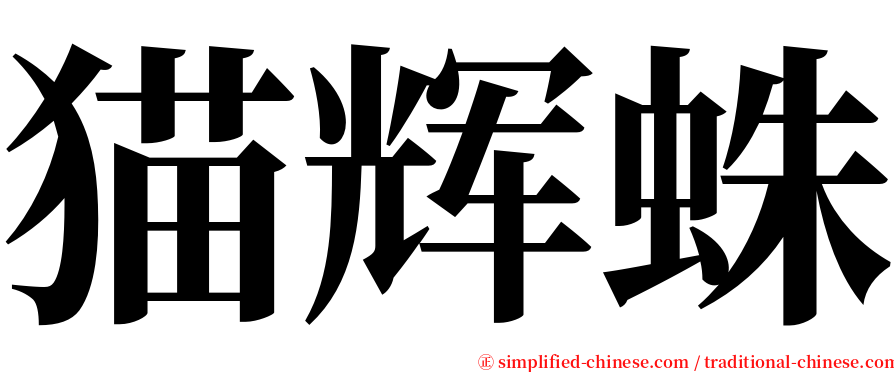 猫辉蛛 serif font