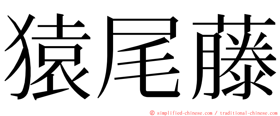 猿尾藤 ming font