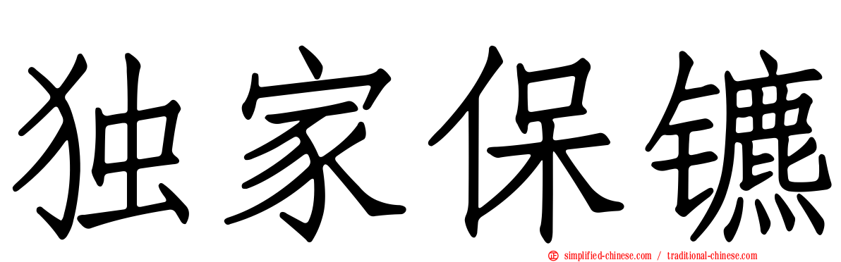 独家保镳