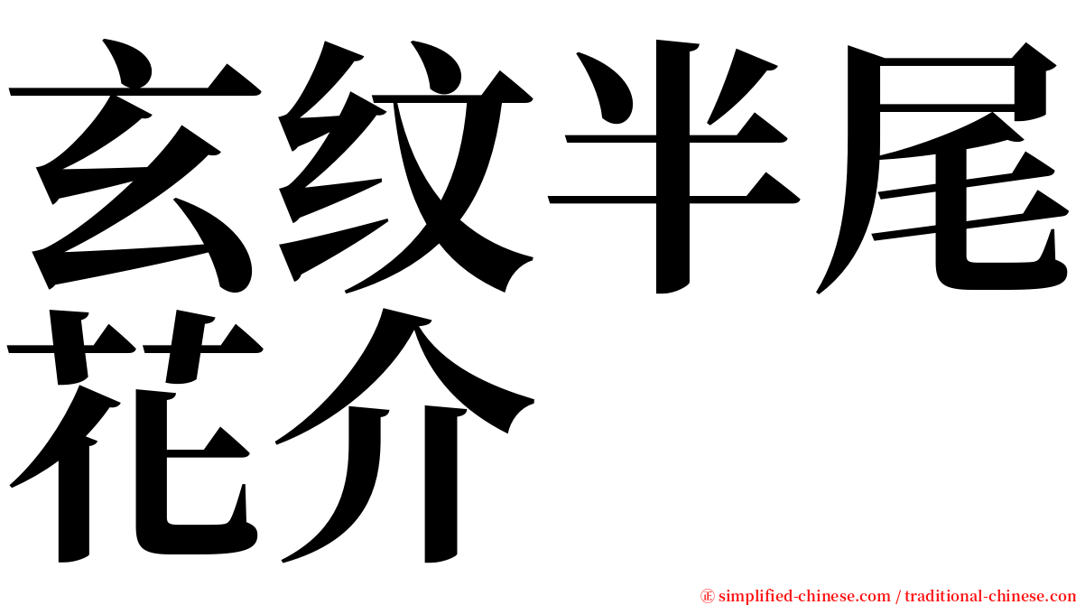 玄纹半尾花介 serif font