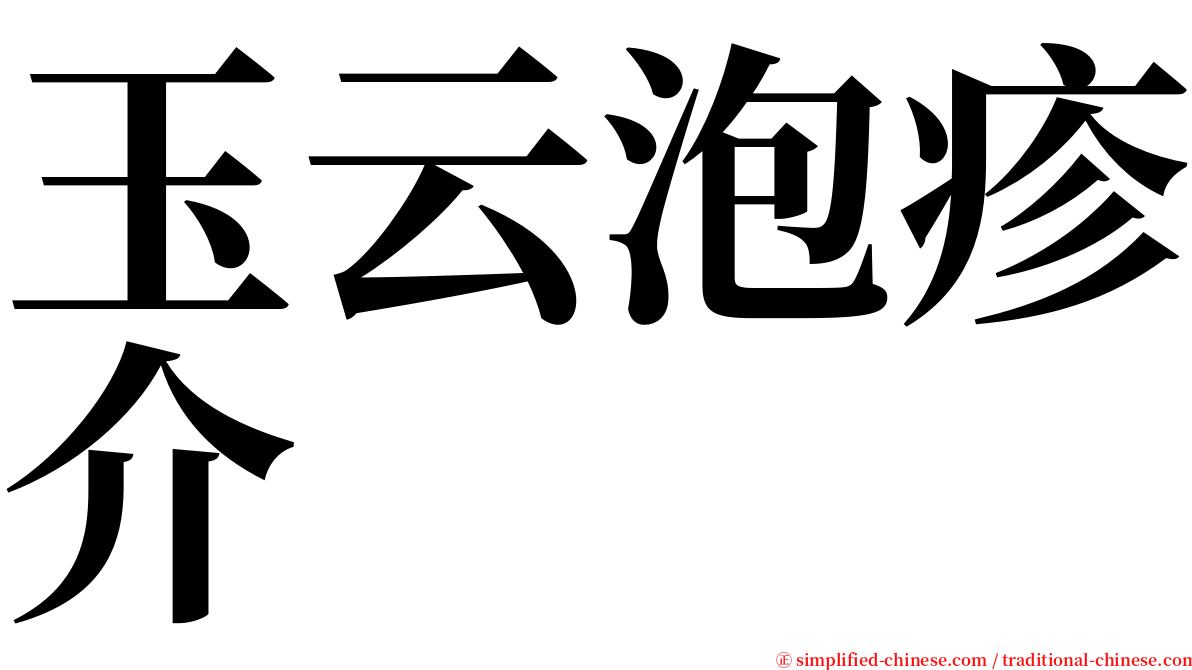 玉云泡疹介 serif font