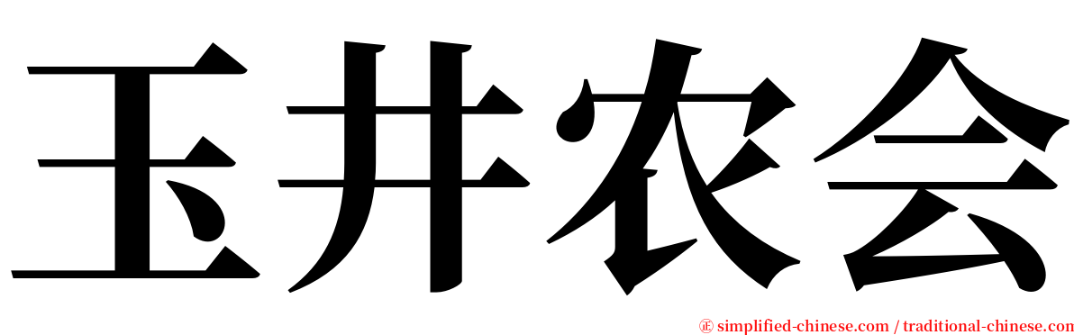 玉井农会 serif font
