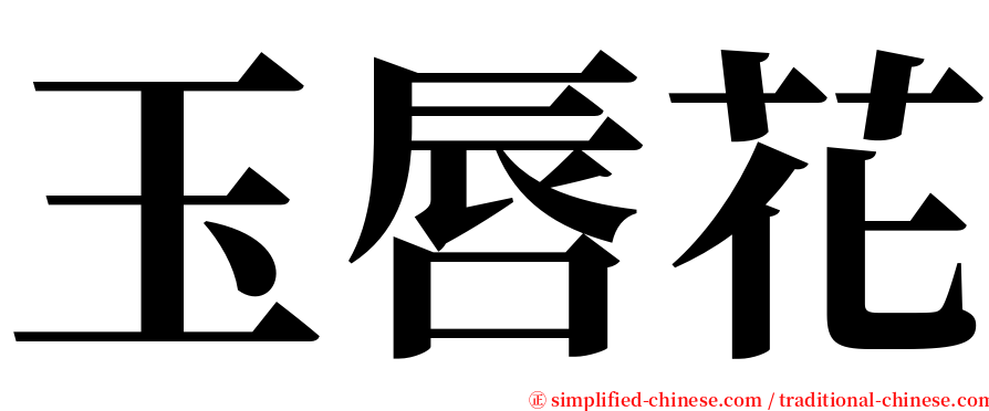 玉唇花 serif font