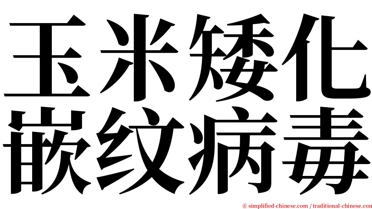 玉米矮化嵌纹病毒 serif font