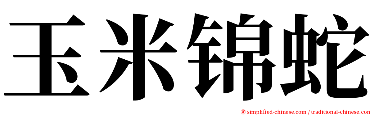 玉米锦蛇 serif font