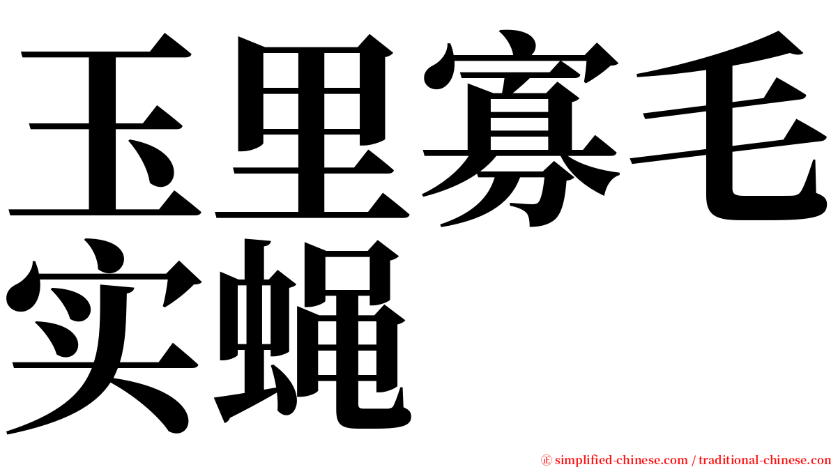 玉里寡毛实蝇 serif font