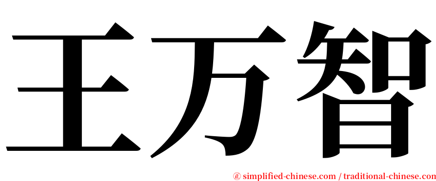 王万智 serif font