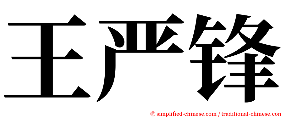 王严锋 serif font