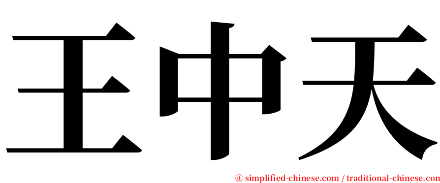 王中天 serif font