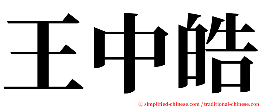 王中皓 serif font