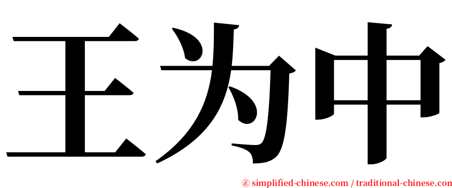 王为中 serif font