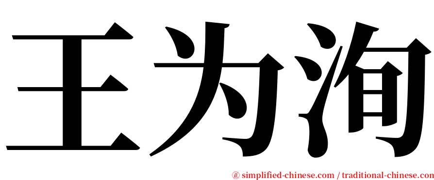 王为洵 serif font