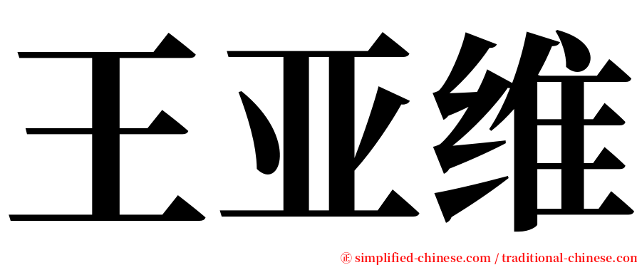 王亚维 serif font