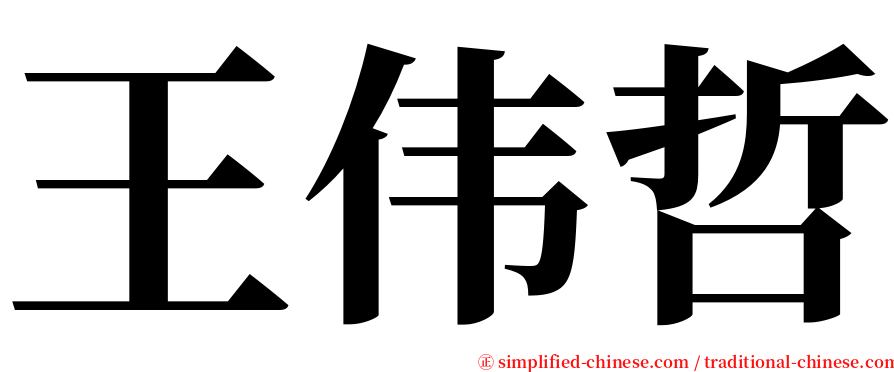 王伟哲 serif font