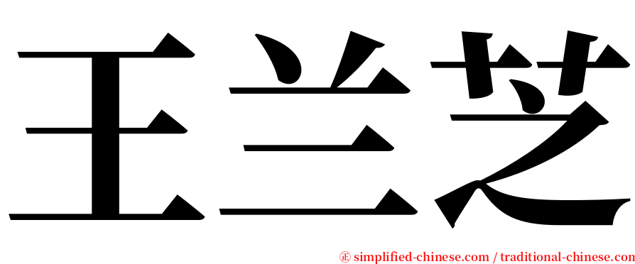 王兰芝 serif font