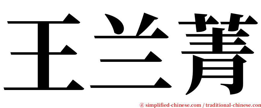 王兰菁 serif font