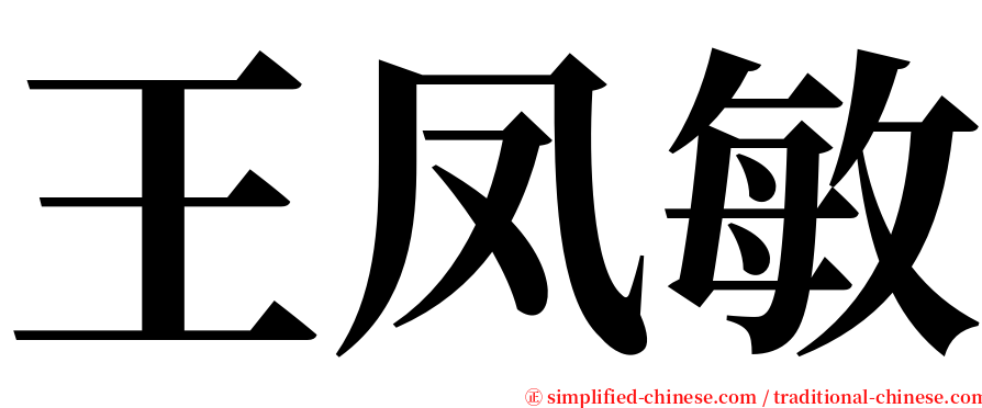 王凤敏 serif font