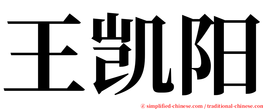 王凯阳 serif font