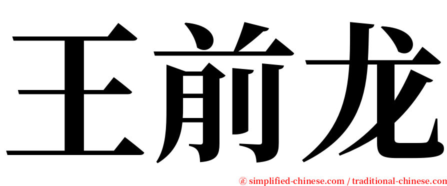 王前龙 serif font