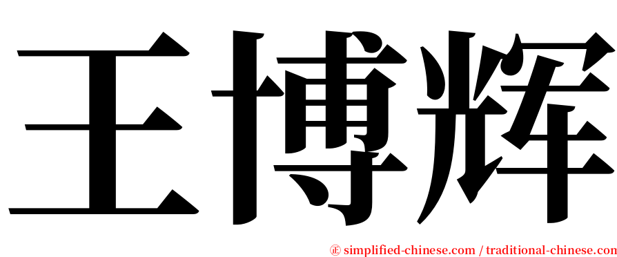 王博辉 serif font