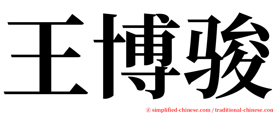 王博骏 serif font