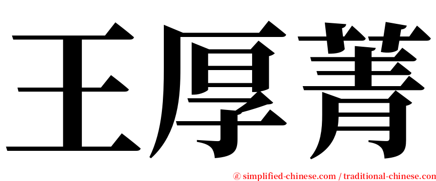 王厚菁 serif font