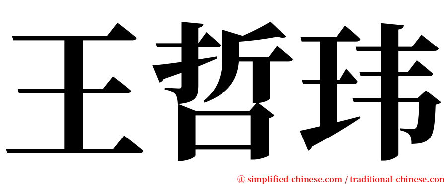 王哲玮 serif font