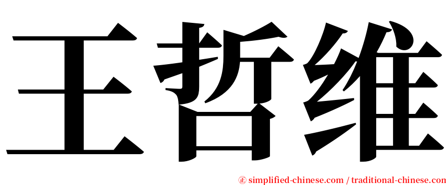王哲维 serif font