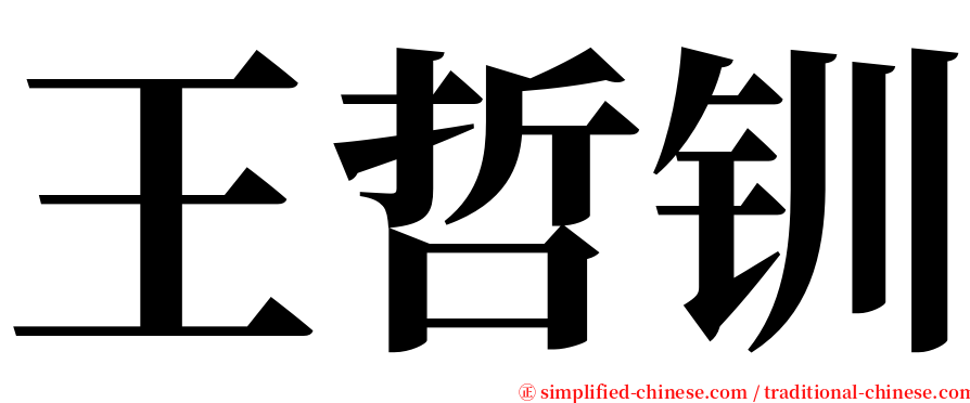 王哲钏 serif font