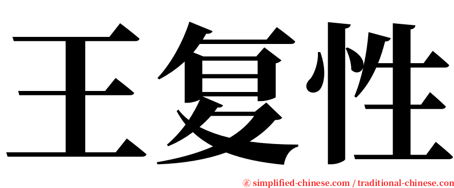 王复性 serif font