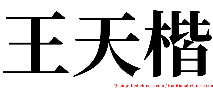 王天楷 serif font