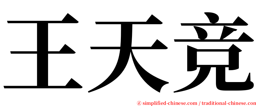 王天竞 serif font