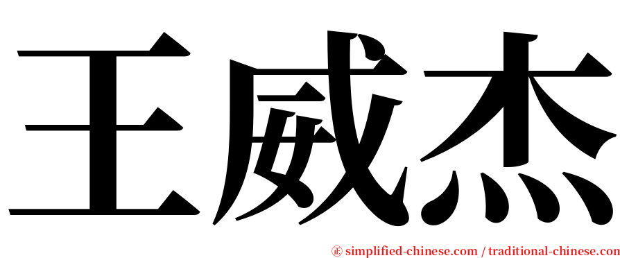 王威杰 serif font