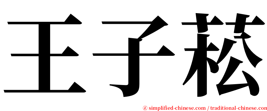 王子菘 serif font