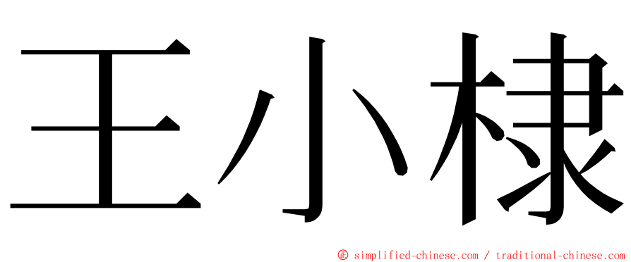 王小棣 ming font