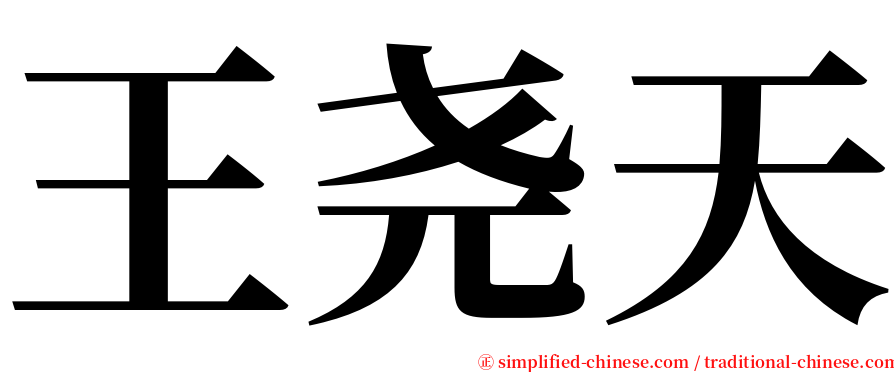 王尧天 serif font