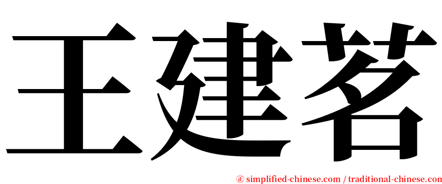 王建茗 serif font