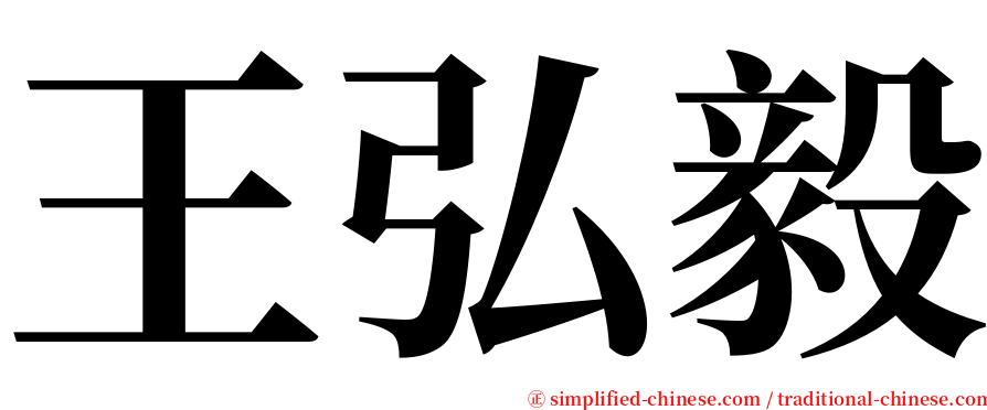 王弘毅 serif font