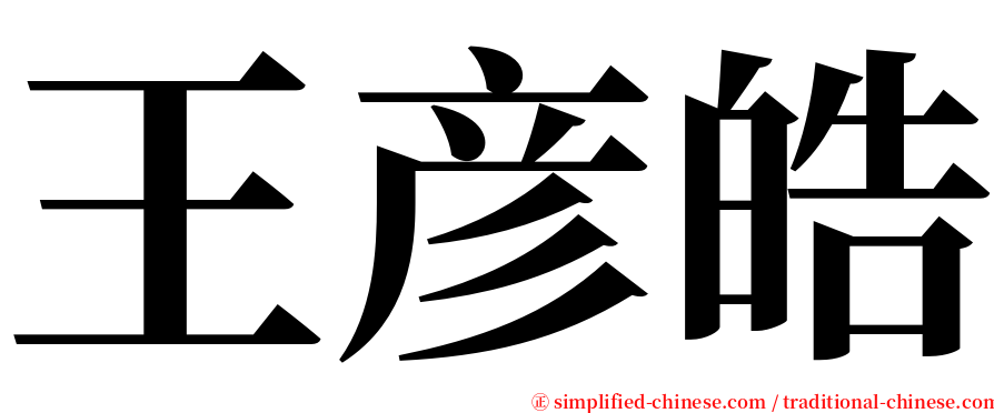 王彦皓 serif font