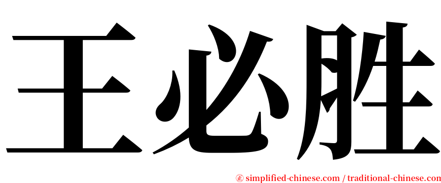 王必胜 serif font