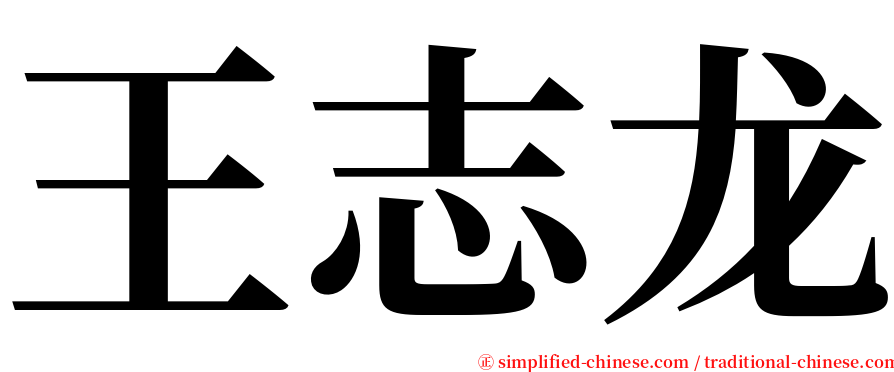 王志龙 serif font