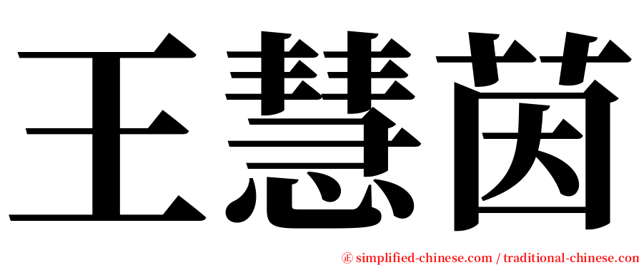 王慧茵 serif font