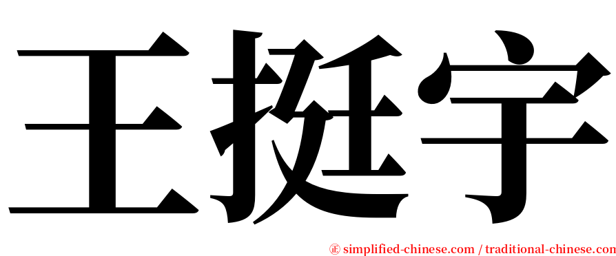 王挺宇 serif font