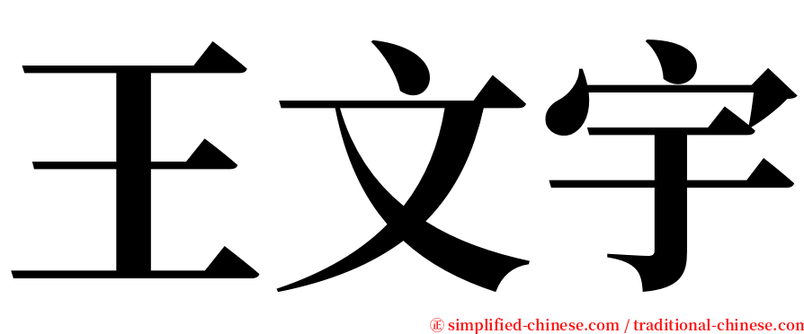 王文宇 serif font